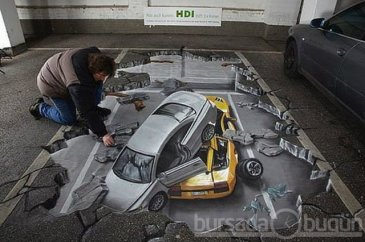 İşte 3D sokak sanatı