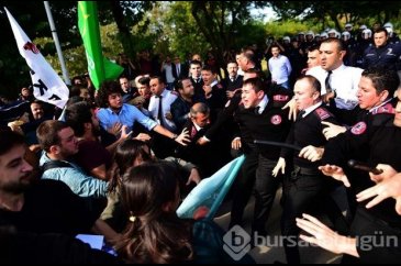 Polisten kaçan öğrenci süs havuzuna girdi