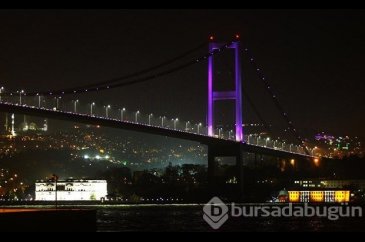 Boğaziçi Köprüsü, prematüre bebekler için mor renkle ışıklandırıldı