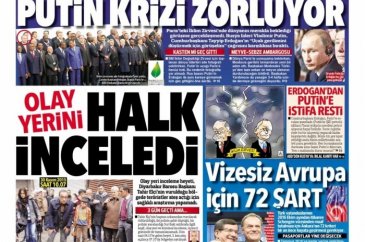 Günün gazete manşetleri (1 Aralık 2015)