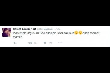 Sosyal medyada Mustafa Koç'un ölümü	
