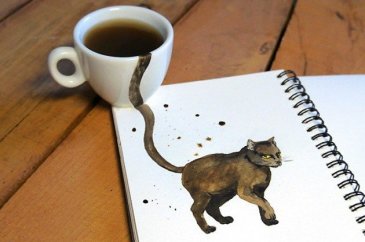 Kahveden kedi yapan Rus illüstratör
