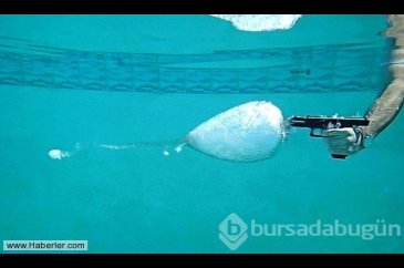 Suyun direnci mermiyi çiçeğe çevirdi