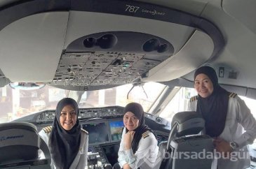 Bruneili kadın pilotlar Suudi Arabistan'a uçarak tarih yazdı
