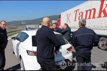 TEM'de ters yöne giren araç panik yarattı
