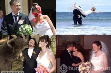 En sıradışı düğün fotoğrafları
