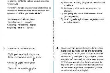 2016 TEOG Türkçe Dersi Soru ve Cevap Anahtarı
