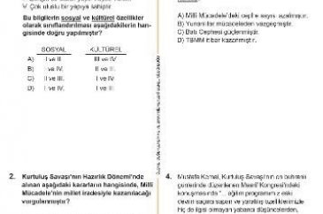 2016 TEOG T.C. İnkılap Tarihi ve Atatürkçülük Dersi Soru ve Cevap A...