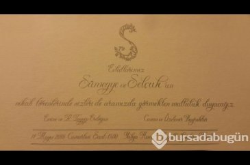 İşte Sümeyye Erdoğan'ın düğün davetiyesi