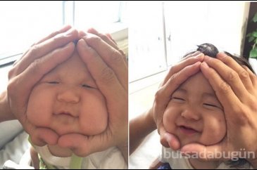 Japonya'da bebeklere bu yapılıyor. İki elleri yüzlerini sıkıştırıp...