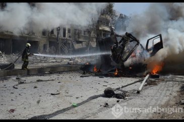 Rus ve Suriye ordusu uçakları Halep'i bombaladı!.