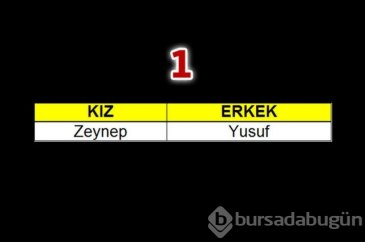 Geçen yılın bebeklerine en çok verilen isimler