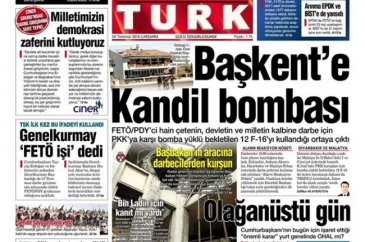 Günün gazete manşetleri 20 Temmuz 2016