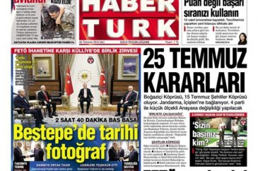 Günün gazete manşetleri 26 Temmuz 2016