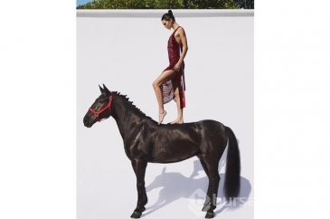 Kendall Jenner at sırtında
