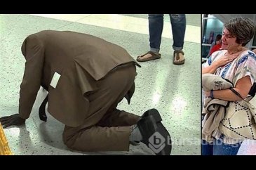 Havalimanında ailesini görünce ayakta durmakta zorlandı...