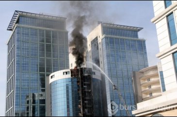 Bursa'da otel inşaatında korkutan yangın
