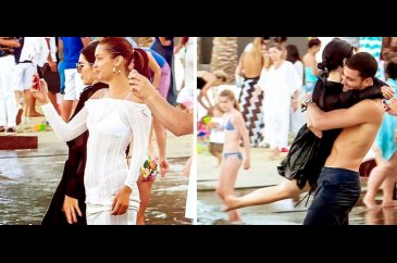 Kendall Jenner'ı zorla denize soktular