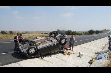 Tekirdağ'da otomobil takla attı: 4 yaralı
