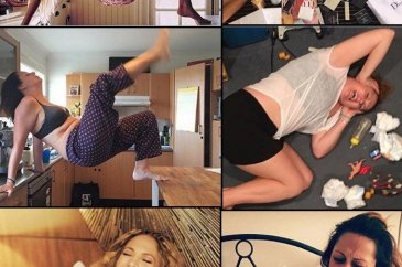 Ünlülerin fotoğraflarıyla dalga geçen kadın