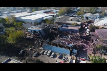 Bursa'da patlama bölgesi havadan böyle görüntülendi
