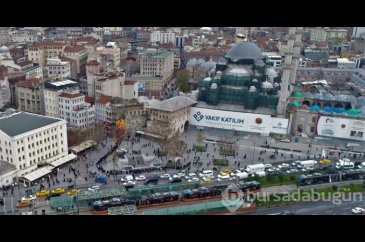 Milli Piyango kuyruğu havadan görüntülendi