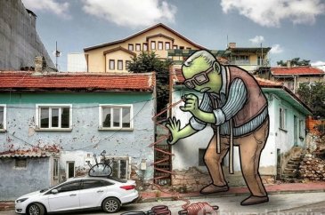 Dev illüstrasyonlarla sokakların hikayeleri

