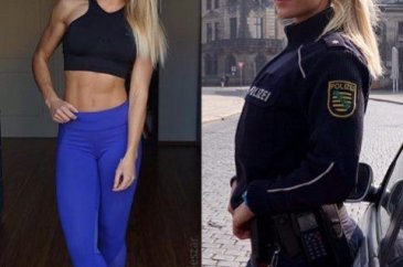 Alman polis güzelliği ile büyülüyor