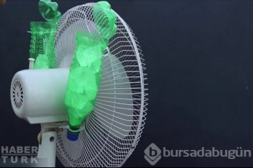 Sıcak havadan bunalanlar ev yapımı klima ile serinlemeye çalıştı
