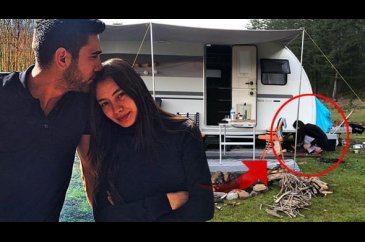 Odun kırıp ateş yaktı! Neslihan Atagül ve Kadir Doğulu tatilde
