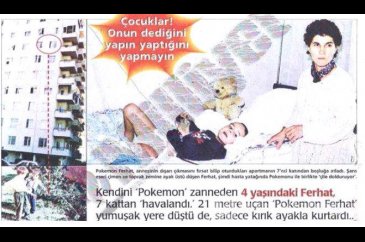 Ben Pokemon'um diyip camdan atladı