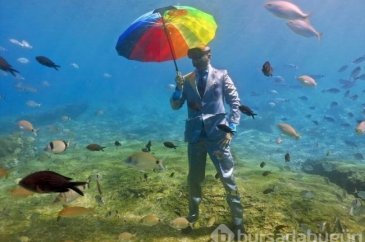 Fethiye'de günlük hayatlarını mavi suların derinliklerine taşıdılar...