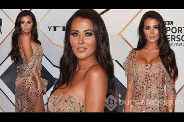 Jasmine Oukhellou transparan elbisesiyle geceye damga vurdu
