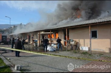 Sinop'ta balık satış mağazalarında yangın
