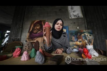Gazze'de yaşanan acıları dondurma objelerine işliyor
