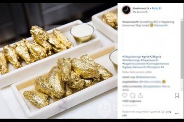 Böylesi görülmedi! Altın tavuk kanadı yemek ister miydiniz?
