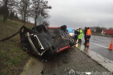 Lüks araç kazada hurdaya döndü
