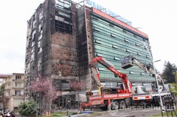 Avrasya Üniversitesi'ndeki yangının ardından
