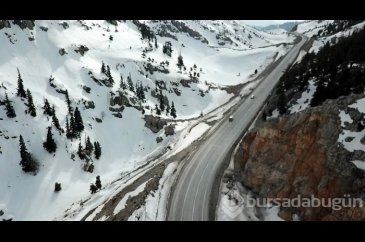 Beyaz gelinlikli Toroslar havadan görüntülendi
