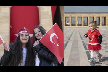 23 Nisan Ulusal Egemenlik ve Çocuk Bayramı törenlerinden renkli gör...