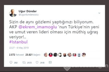 Twitter'da Ünlülerden, Ekrem İmamoğlu'na Tam Destek!