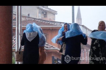 Bursa'yı yağmur ve fırtına vurdu...
