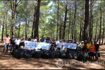 Kazdağları'ndan 1 ton çöp topladılar