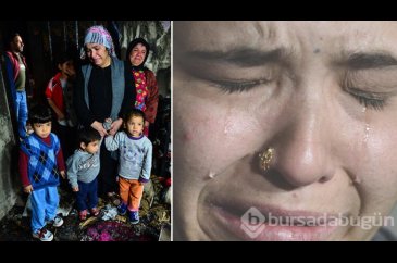 Evi yanan anne gözyaşlarına boğuldu
