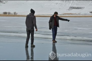  Çıldır Gölü'nden kar manzaraları