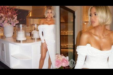 Khloe Kardashian, beyaz elbisesiyle Oscar'a damga vurdu!