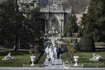Dolmabahçe Sarayı'nda korona virüs temizliği