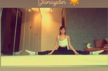 Hande Erçel takipçileriyle, karantina egzersizini paylaştı