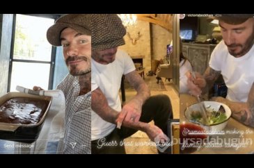 Eski efsane David Beckham mutfaktan çıkamıyor