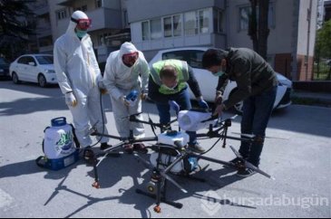 Drone ile havadan da dezenfekte ediliyor